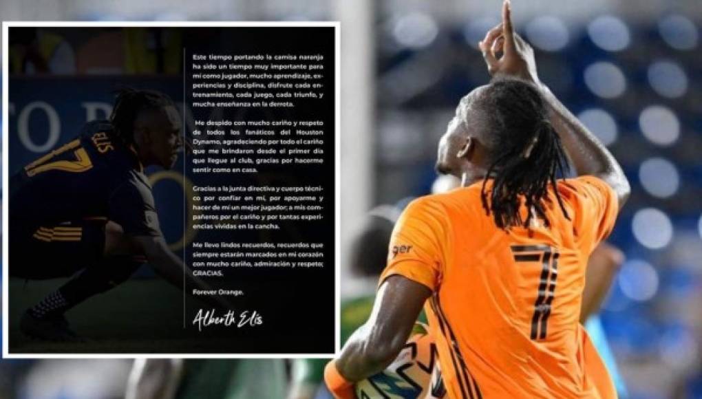 Alberth Elis se despide del Houston Dynamo con una emotiva carta: 'Gracias por hacerme sentir como en casa'