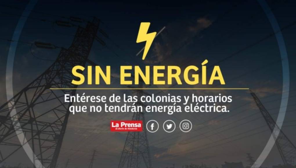 EEH programa suspensiones de energia para este viernes en Honduras