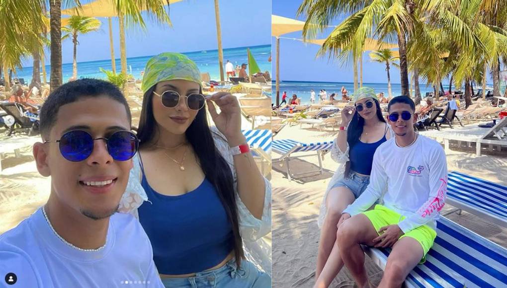 Cristian Cálix, jugador del Real España, disfrutó de unos días de vacaciones con su bella novia Stephanie Lobo.