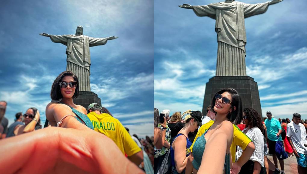 Una parada obligatoria en Brasil es en la estatua del Cristo Redentor, uno de los lugares más icónicos de Río de Janeiro. Sheynnis lo sabe, y no podía dejar de documentar sus mejores momentos en esta experiencia. 