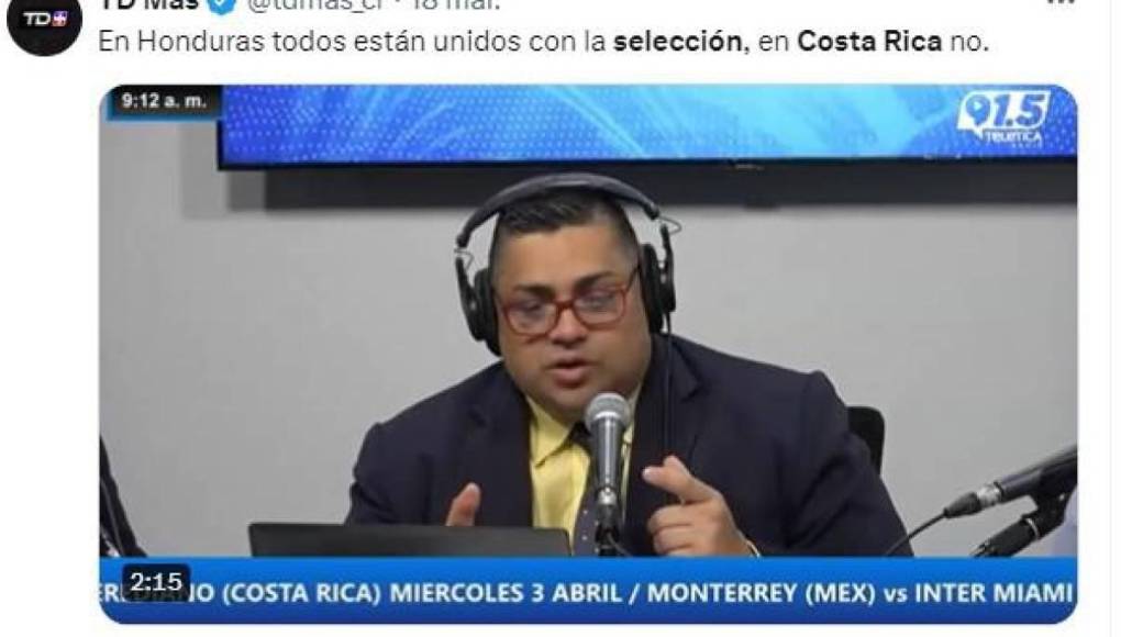 “En Honduras todos están unidos con la selección, en Costa Rica no”, dicen algunos medios ticos previo al repechaje.
