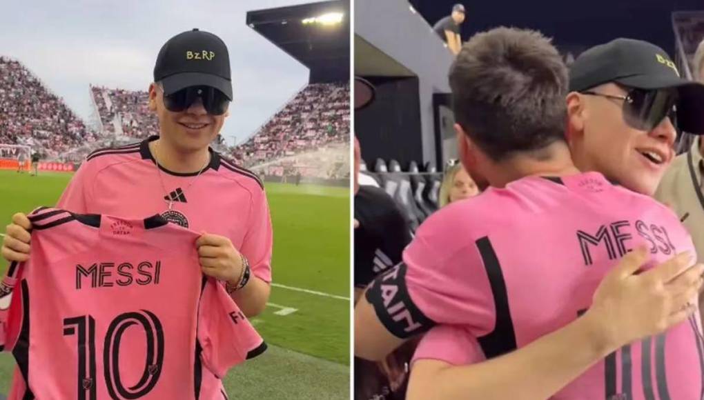 Asimismo, y como es costumbre, varias celebridades asisten a los partidos del argentino en el DRV PNK Stadium y en esta ocasión fue Bizarrap quien se llevó todos los flashes. El productor estuvo cerca del campo de juego y pudo darle un sentido abrazo al rosarino al final del partido.