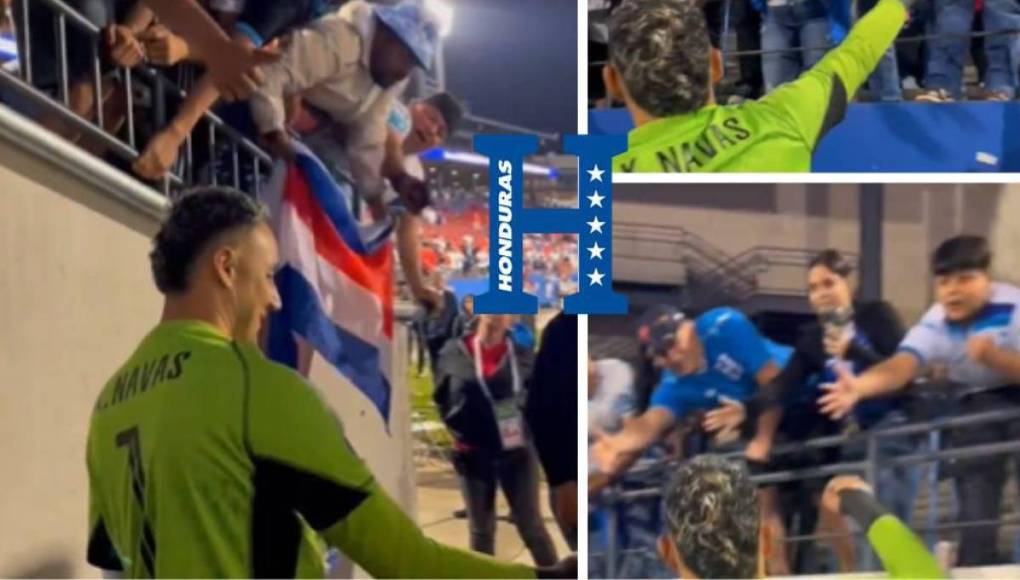 Keylor Navas camino al vestuario saludó a los aficionados que se quedaron en el estadio Toyota. El portero comenzó con sus compatriotas, pero en su recorrido se encontró con un buen grupo de hondureños, quienes no dudaron en intentar saludar al tico y este les correspondió. 