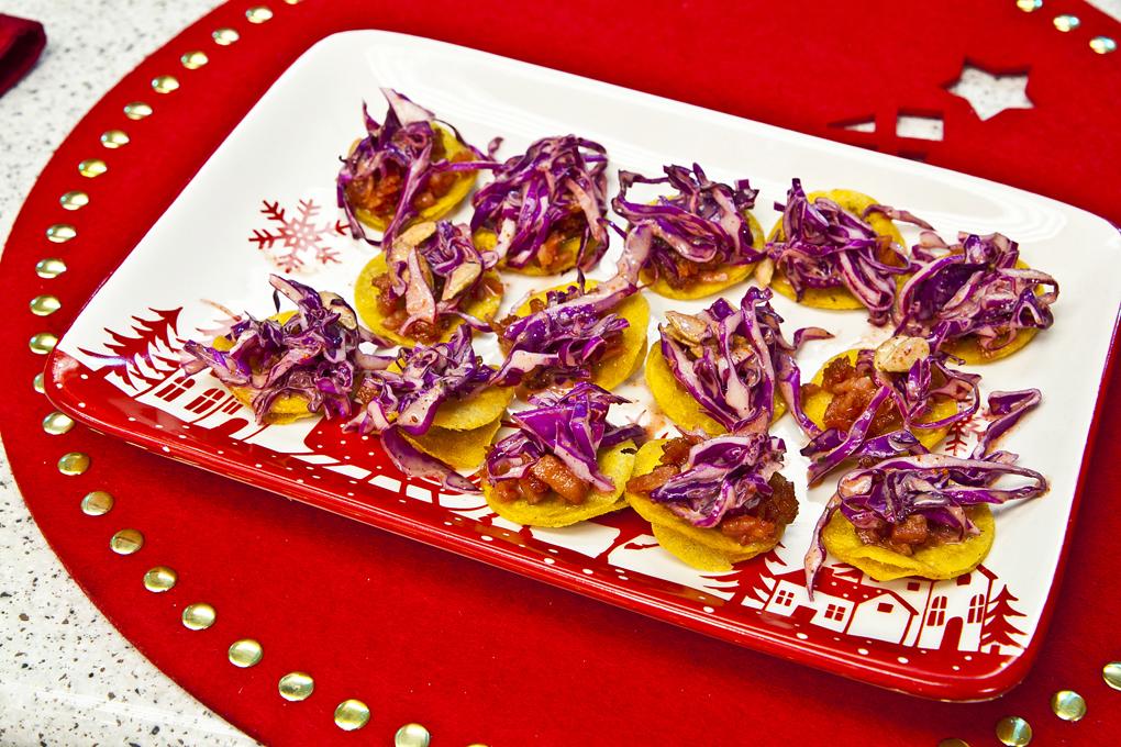 <b>Mini enchiladas de chorizo.</b>