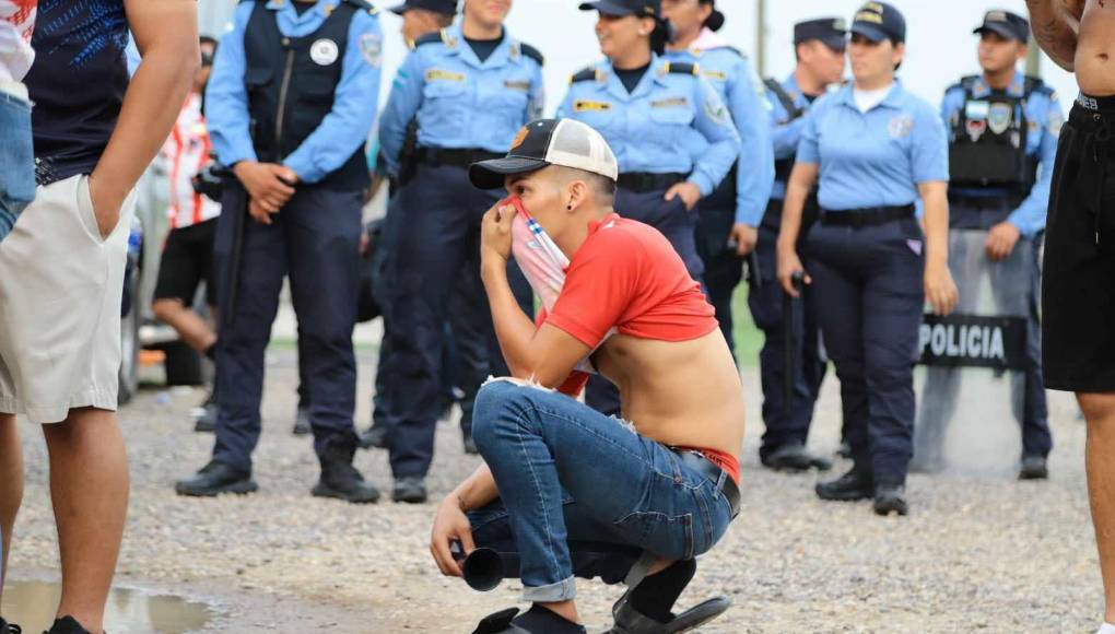 Así vivieron los aficionados del Vida el descenso en el Estadio Emilio Williams de Choluteca. 