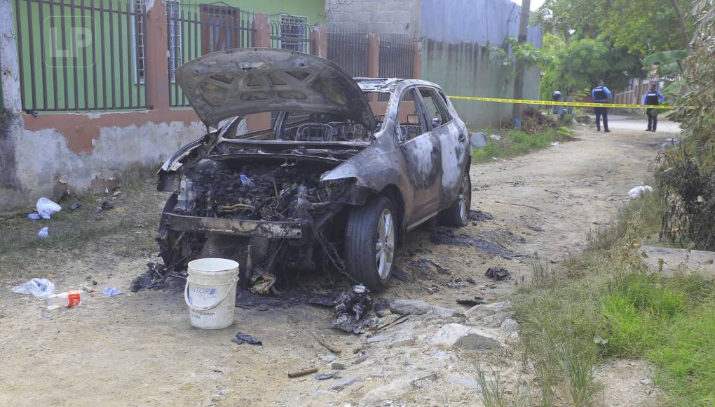 Hallan carro que usaron sicarios que mataron a hijo de Miguelito Carrión en San Pedro Sula