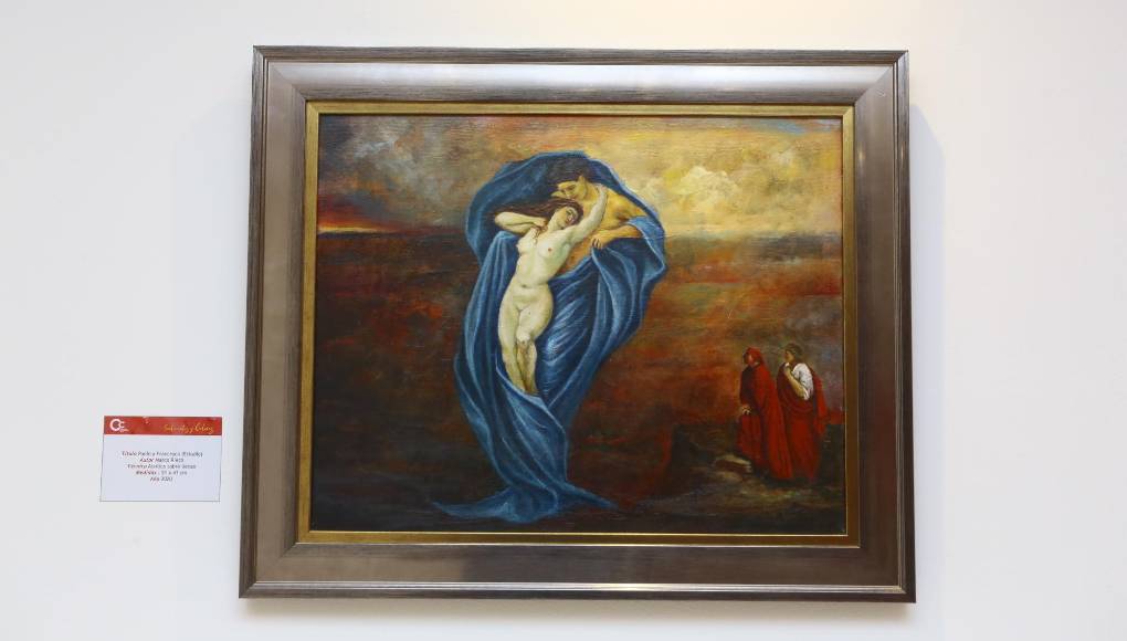 ”Paolo y Francesca (Estudio)”, óleo sobre lienzo, una obra de Marco Rietti.
