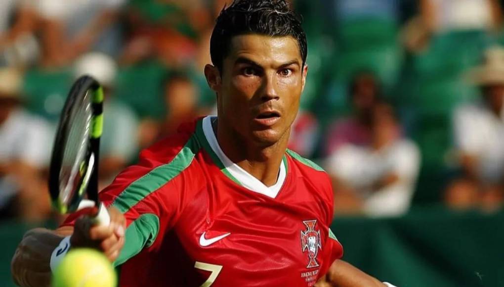 Cristiano Ronaldo siendo jugador de tenis por medio de la Inteligencia Artificial, IA.