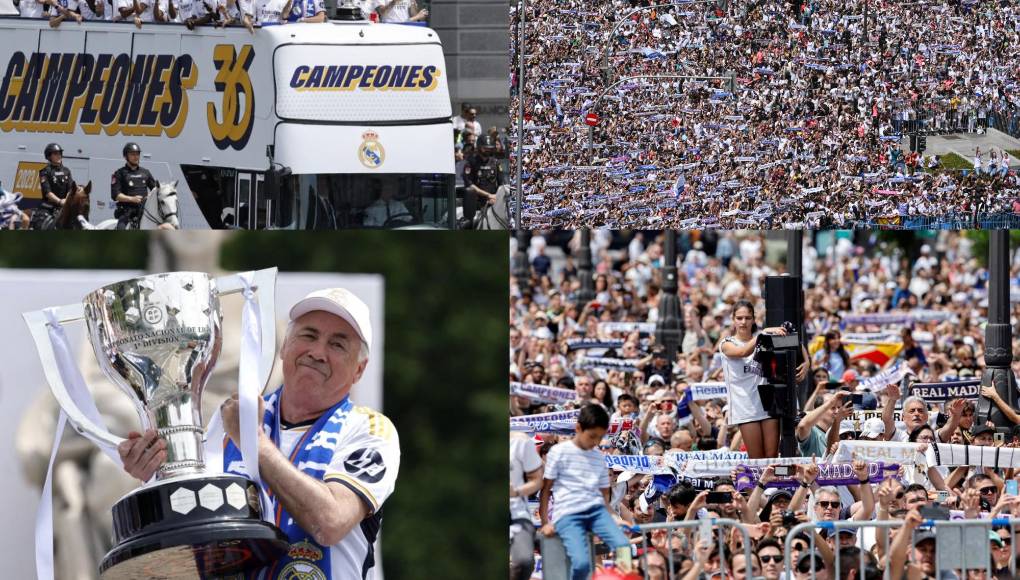 La celebración este domingo del 36º título de Liga del Real Madrid dejó imágenes curiosas .