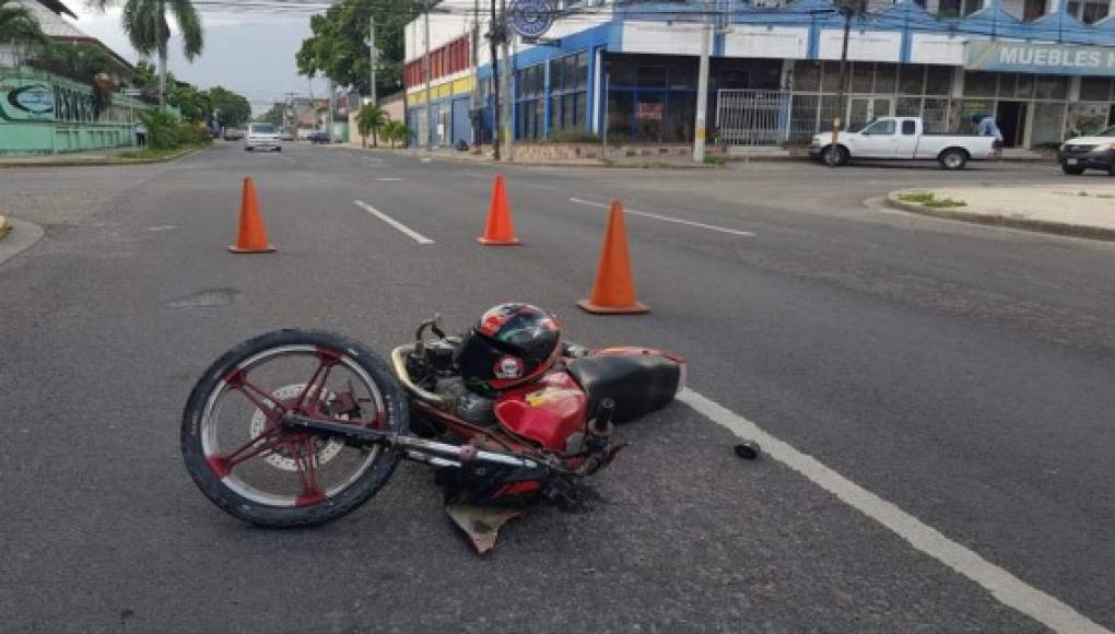 Motociclista resulta herido en accidente vial en San Pedro Sula