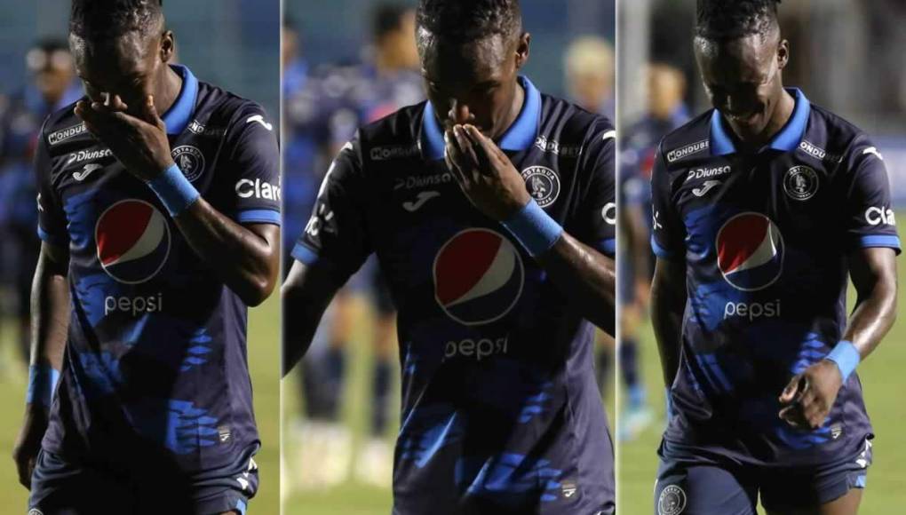 El dolor de Rubilio Castillo en su regreso a un clásico capitalino. El delantero del Motagua salió triste y cabizbajo del Nacional tras perder contra el Olimpia.