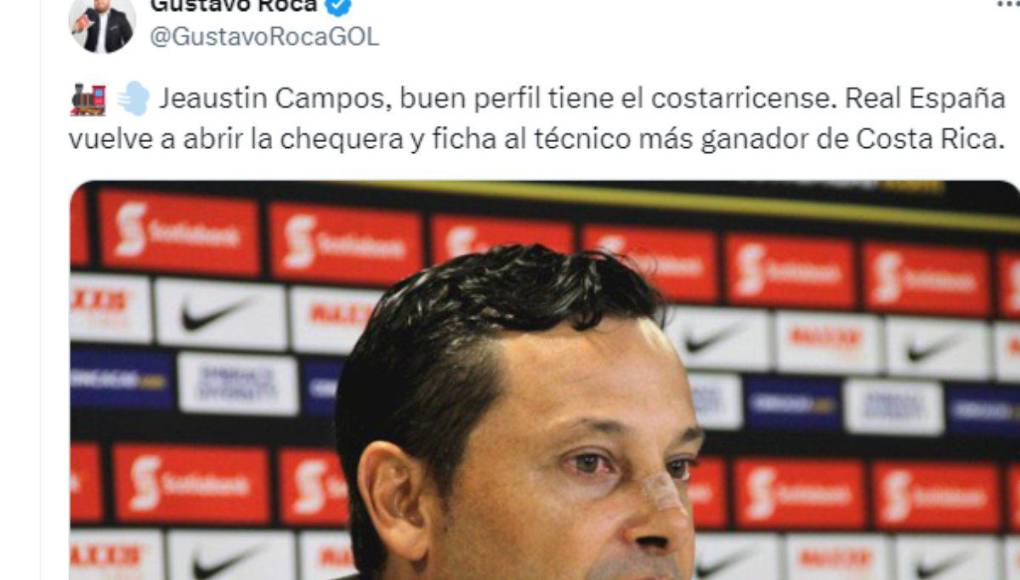 La prensa hondureña no se ha quedado atrás y Gustavo Roca señaló que Campos es el técnico más ganador de Costa Rica.