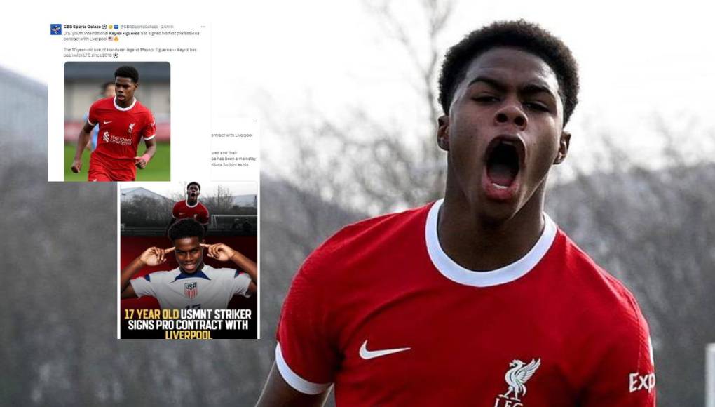 Keyrol, hijo de Maynor Figueroa, firmó su primer contrato profesional con el Liverpool de la Premier League de Inglaterra y así reaccionaron los medios nacionales e internacionales.