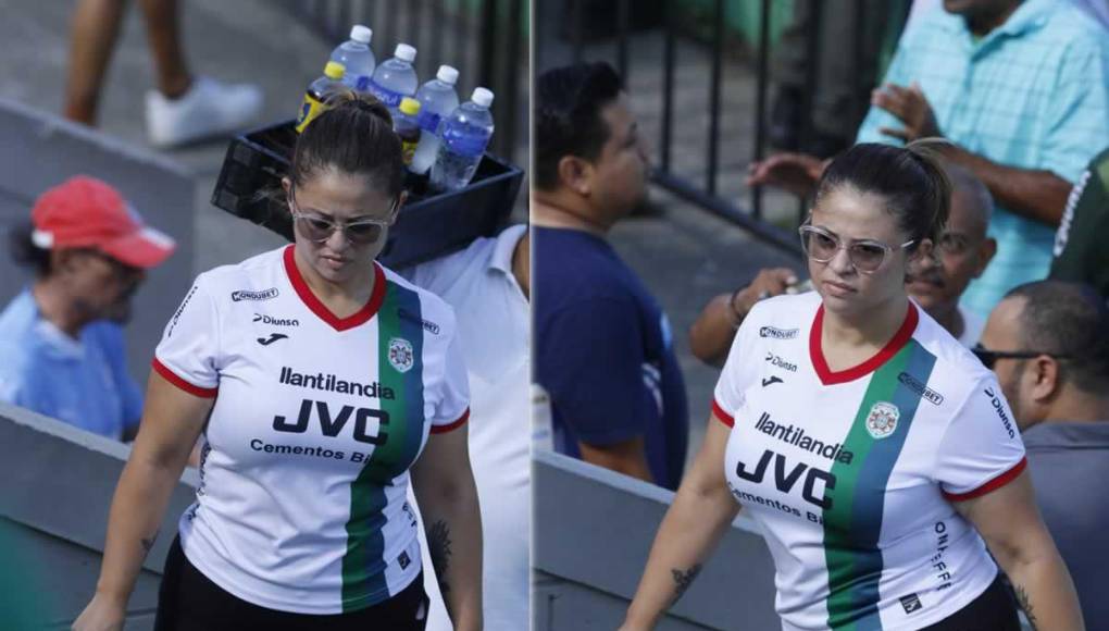 Esta guapa aficionada del Marathón llegó con su camiseta del equipo verdolaga y celebró la victoria.