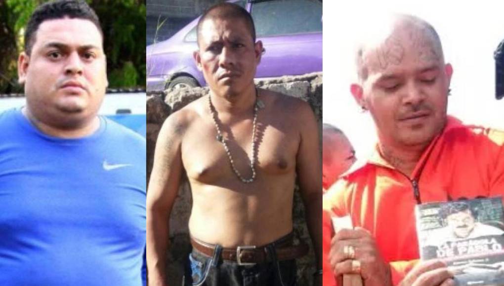Fotos en vida de los tres pandilleros de la 18 que fueron asesinados en la cárcel de Támara. Los tres murieron asfixiados por sus propios compañeros de celda.