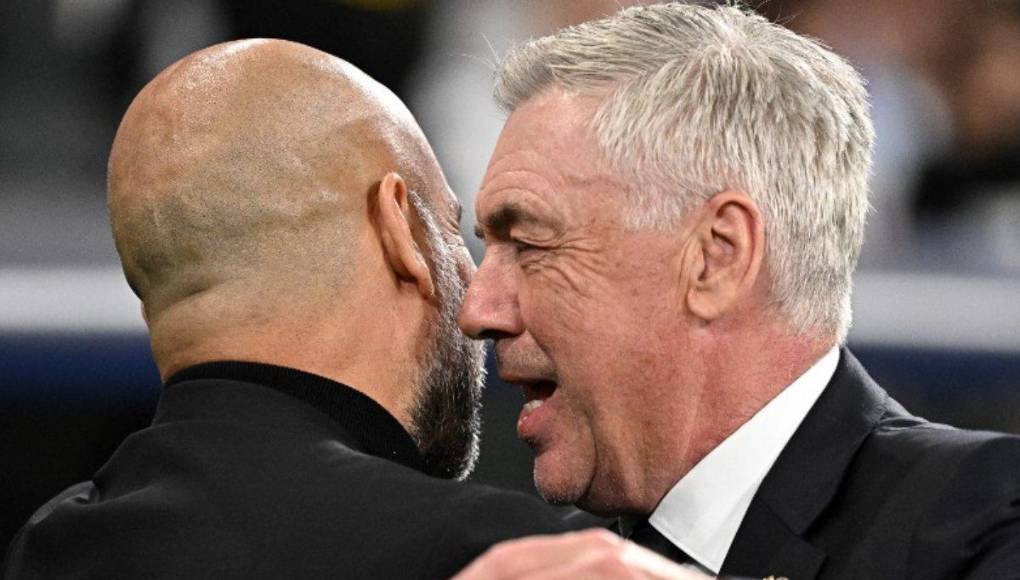 Pep y Ancelotti se saludaron y conversaron por algunos minutos antes del inicio del juego.