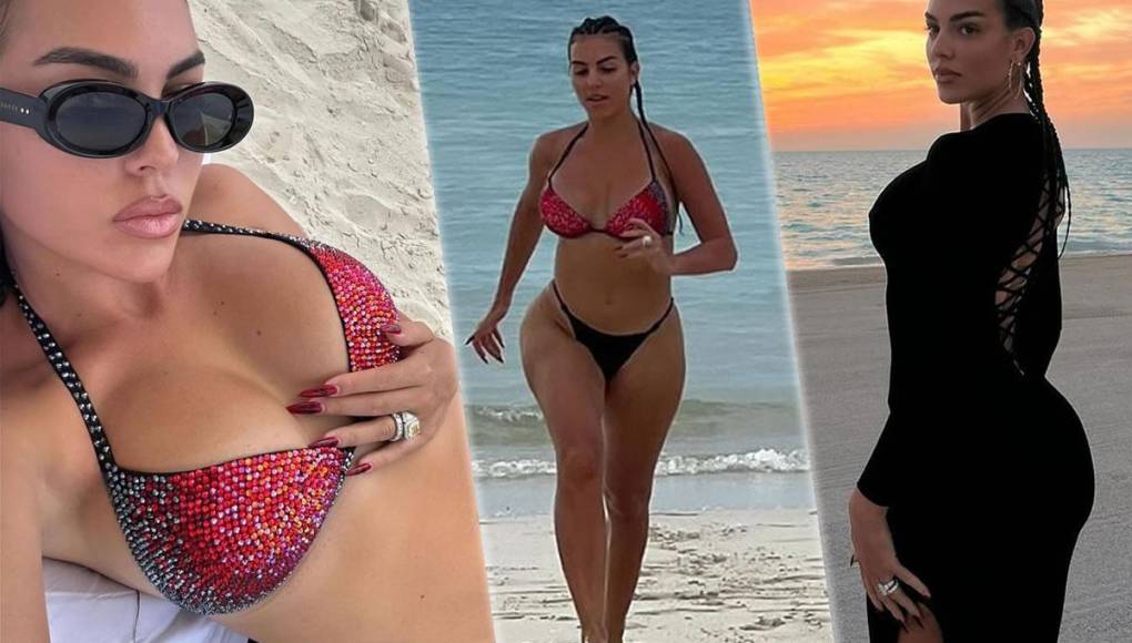 Georgina Rodríguez ha subido la temperatura en las redes sociales con unas infartantes imágenes en bikini en la playa durante unos días de relax junto a Cristiano Ronaldo.