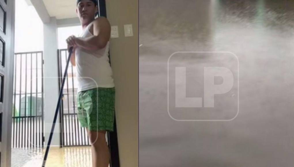 El joven Laboriel entre risas y en una batalla con otra tiktoker se mofó de la situción y siguió sacando el agua de su vivienda situada en la zona del litoral Atlántico del país.