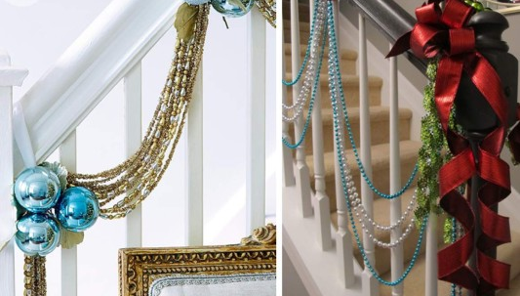 Escaleras con toque navideño