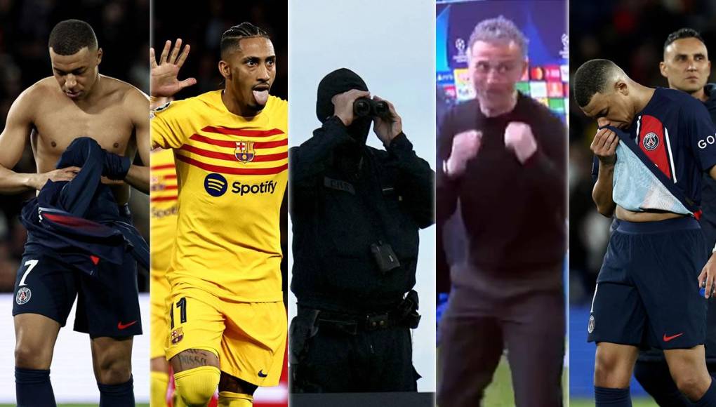 Las imágenes que dejó el triunfazo del Barcelona (2-3) contra el PSG en la ida de cuartos de final de la Champions League en el Parque de los Príncipes. Kylian Mbappé, apagado y frustrado.