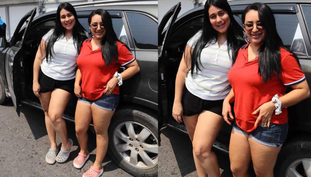 Dos guapas aficionadas que hicieron acto de presencia en los alrededores del estadio Ceibeño desde tempranas horas.