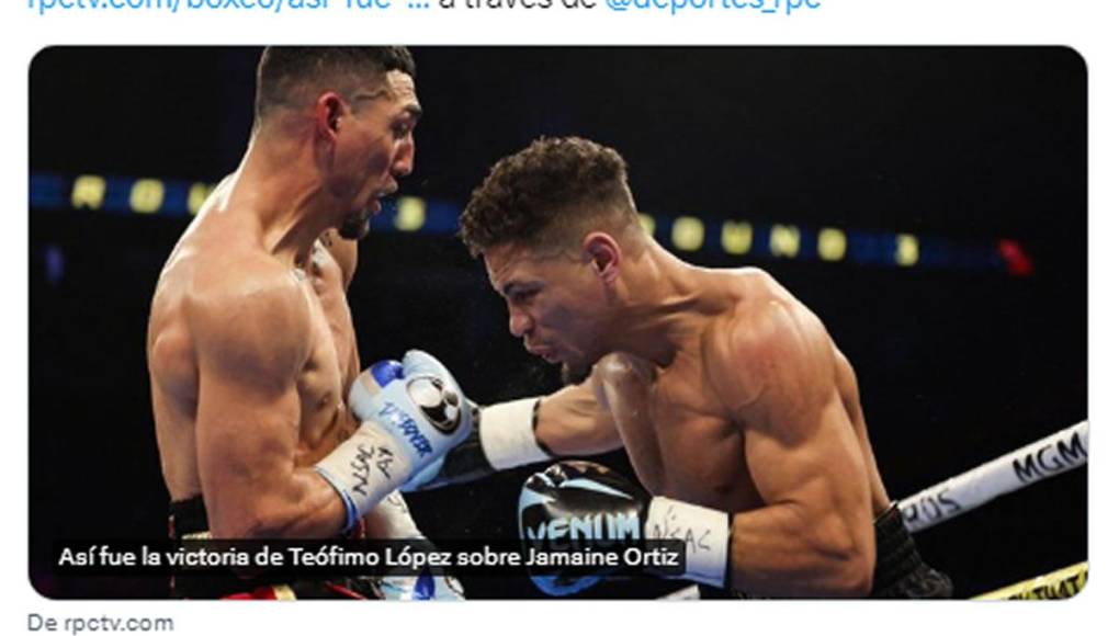En Panamá, el canal de televisión RPCTV informó sobre la victoria de Teófimo López sobre Jamaine Ortiz.