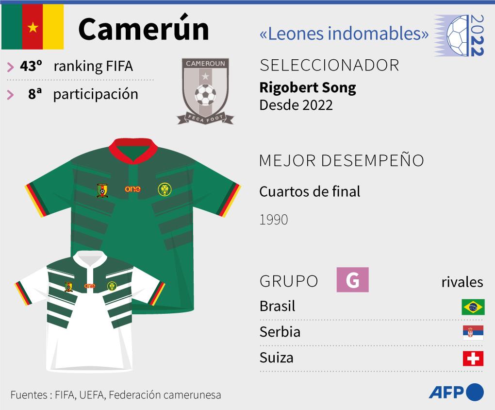 Datos de Camerún en Copas del Mundo.