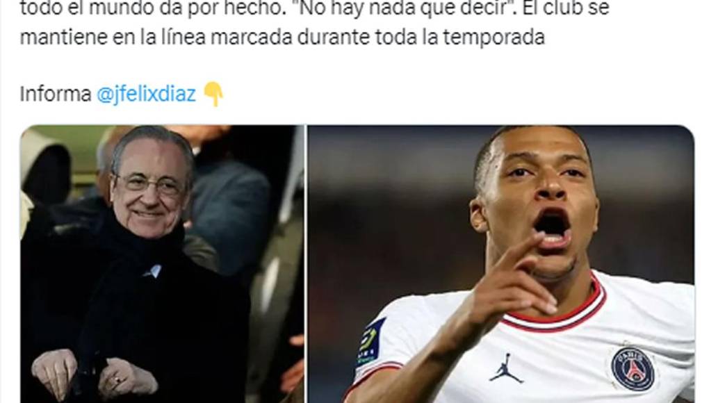 El diario Marca informa sobre cómo ha reaccionado Real Madrid a la noticia de Mbappé. “Desde el Real Madrid siguen negando oficialmente un acuerdo que todo el mundo da por hecho. “No hay nada que decir”. El club se mantiene en la línea marcada durante toda la temporada”. 