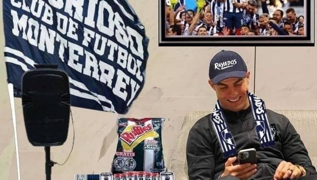 ¡Hasta ‘Cristiano’ festejó! Aficionados del Monterrey se acordaron del portugués para burlarse de Messi.