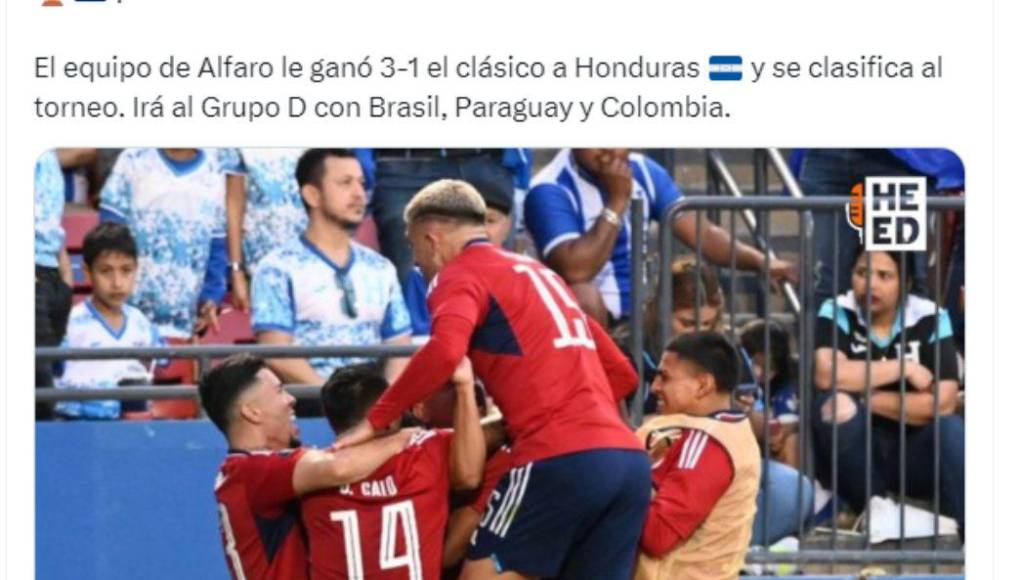 Prensa tica expresó su alegría por el pase de su selección a la Copa América.
