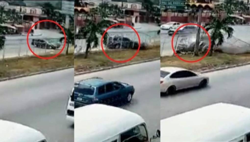 Camioneta sin control embiste a una persona en semáforo de Choloma