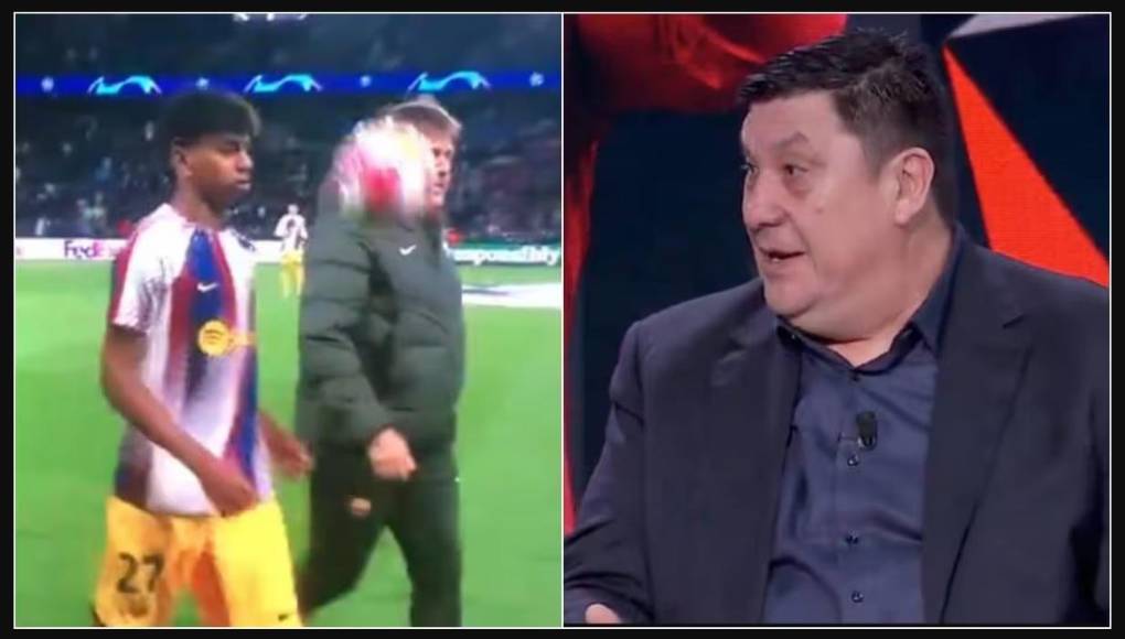 En la previa del partido entre el PSG y el FC Barcelona, cuando los jugadores se retiraban al vestuario se pudo ver a la joven estrella del FC Barcelona, Lamine Yamal, dominando el balón en dirección al camerino.