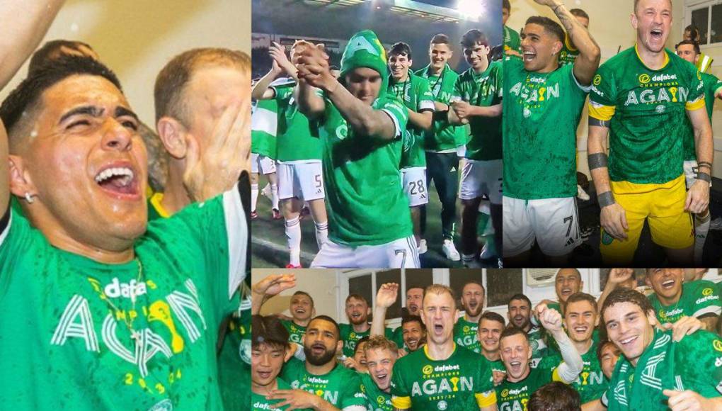 Luis Palma y el Celtic se consagraron campeones de laLiga de Escocia tras golear 5-0 al Kilmarnock. Así celebró el hondureño la obtención del título.