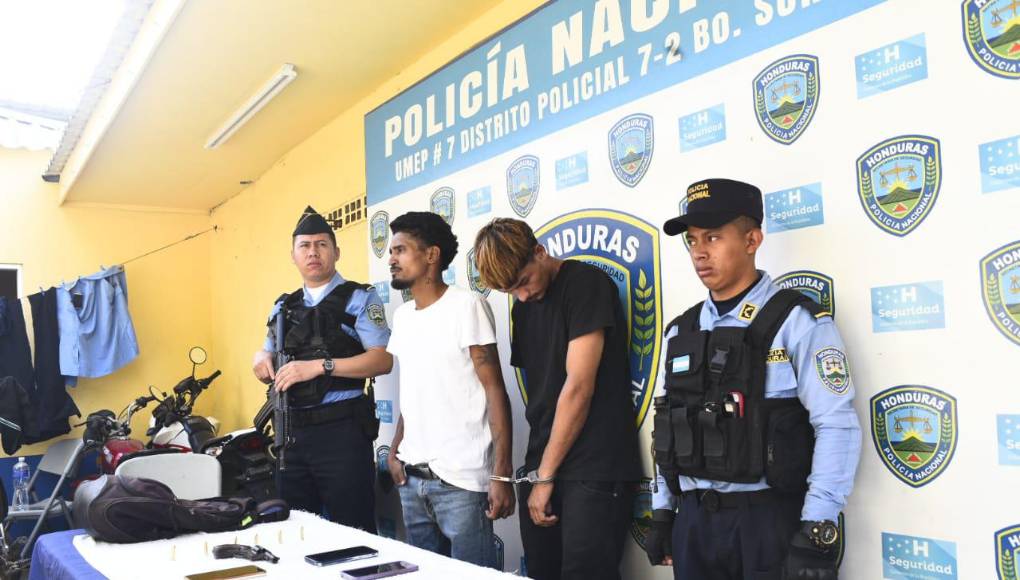 Los capturados son: Edy Sierra y Axel David Irias.