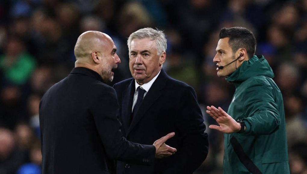 Hubo una pelea entre Pep Guardiola, Ancelotti y el cuarto árbitro durante el Manchester City vs Real Madrid.
