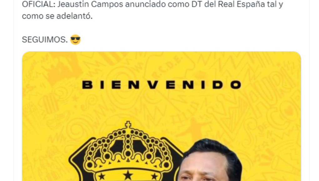 Kevin Jíménez de Costa Rica informó sobre el fichaje de Jeaustin Campos al Real España. 