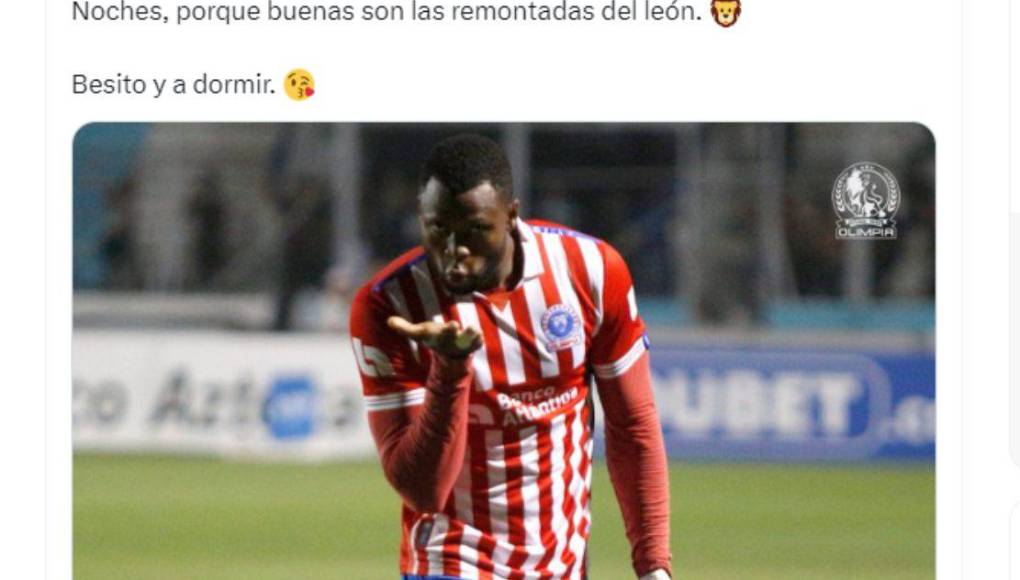 Olimpia en sus redes sociales dejó una serie de mensajes como mofa para el Motagua. 