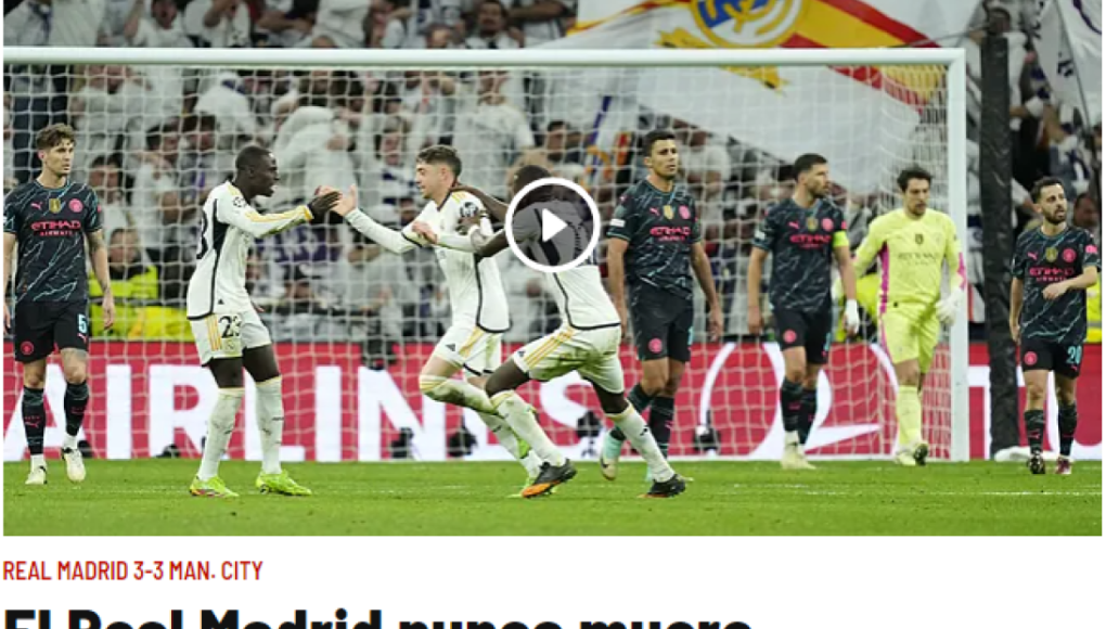 ”El Real Madrid nunca muere”, tituló Diario AS.