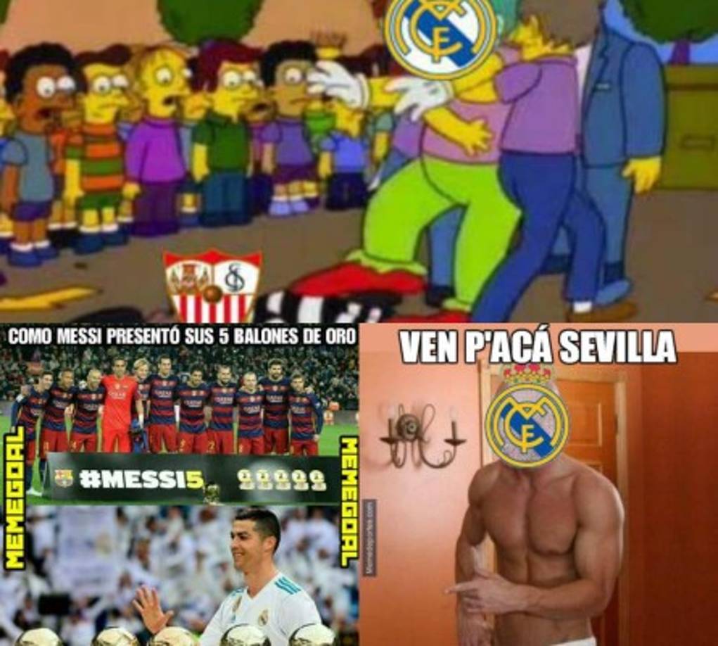 El Real Madrid ha goleado 5-0 al Sevilla y en las redes sociales no podían faltar los memes. Cristiano Ronaldo es protagonista tras su quinto Balón de Oro que conquistó .