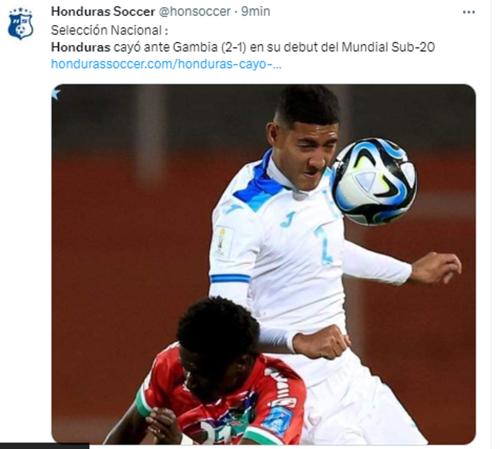 Indignación por derrota de Honduras en su debut en el Mundial Sub-20