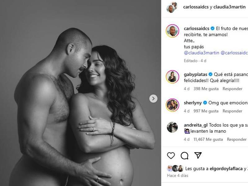 Así anunció la pareja sobre su embarazo.