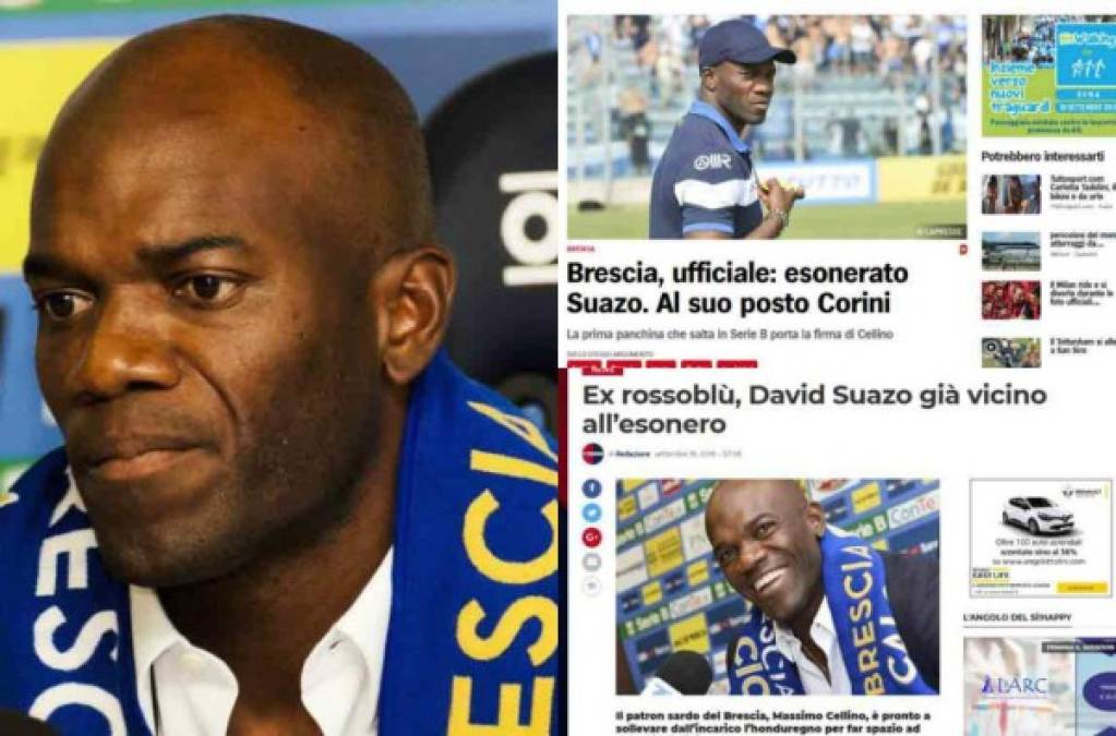 El Brescia de la segunda división de Italia ha sorprendido este martes al anunciar la salida del entrenador David Suazo del banquillo del club italiano. Tras la noticia, medios de aquel país han dado detalles de su separación.