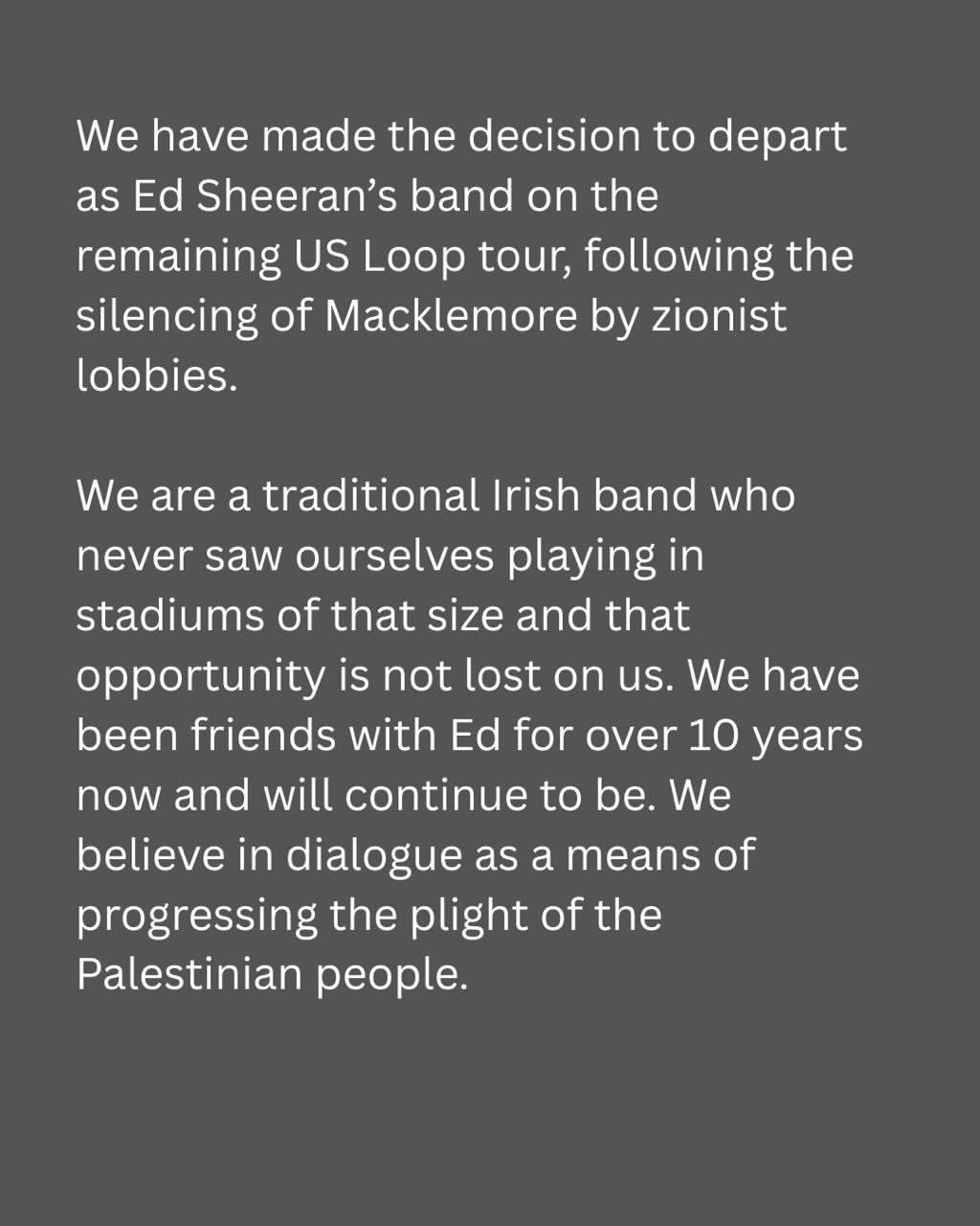 Cuatro artistas abandonan la gira de Ed Sheeran, ¿qué está pasando?