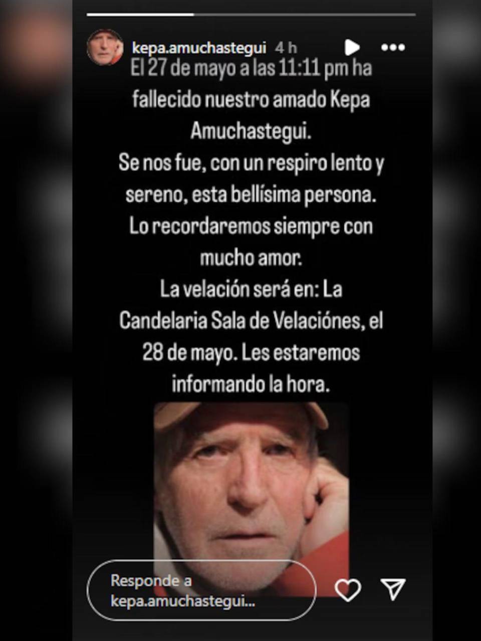 Comunicado realizado mediante la cuenta oficial de Kepa Amuchastegui.