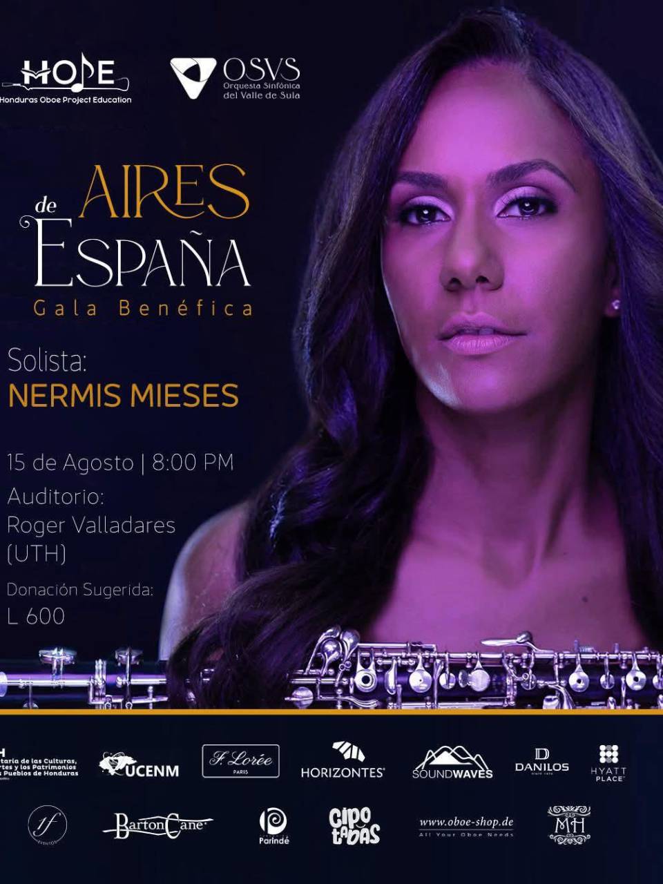 La oboísta Nermis Mieses actúa este viernes en la gala “Aires de España”