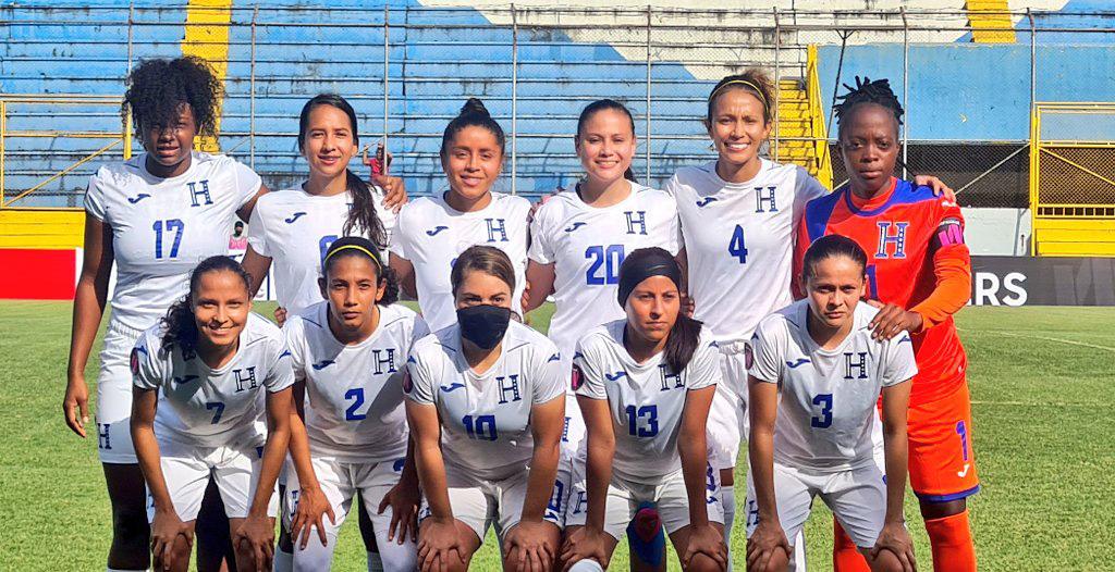 El 11 titular de la Selección Femenina de Honduras que goleó a Islas Vírgenes Británicas en el estadio Morazán.