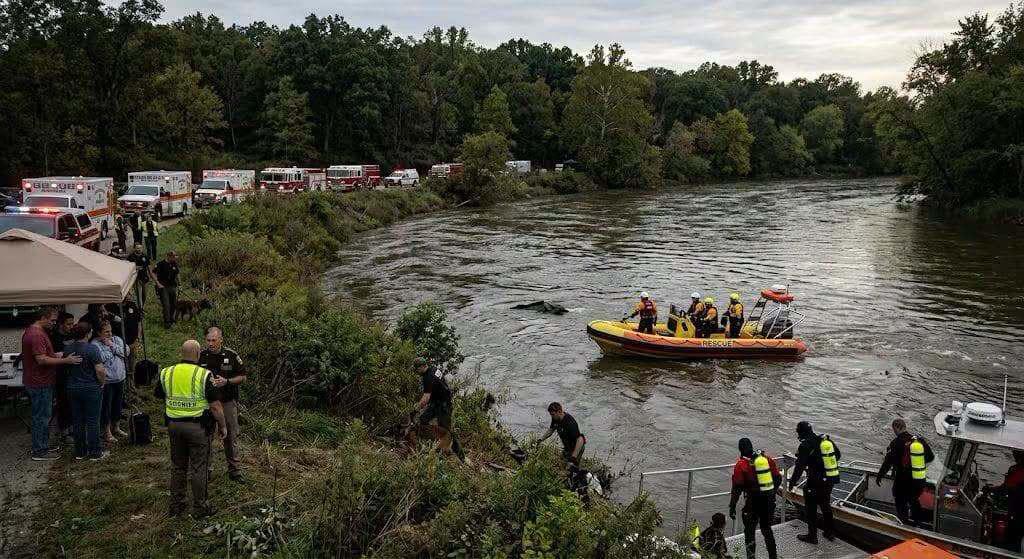 Mortal y profundo:  así es el río en el que murieron cuatro hondureños en Ohio