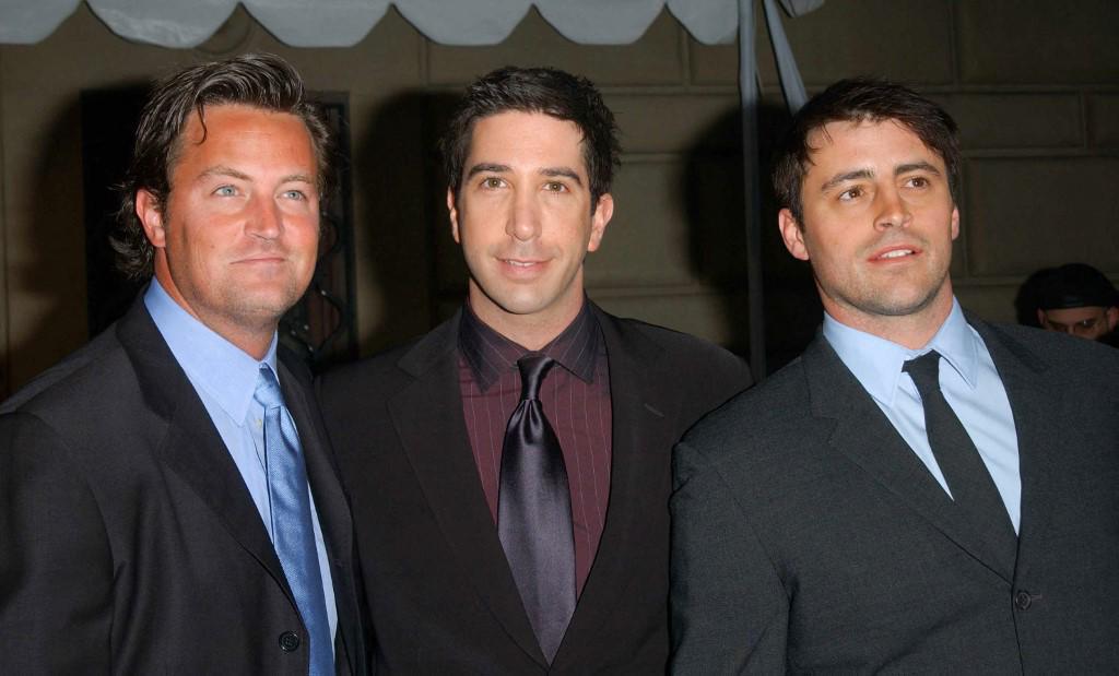 Actors Matthey Perry, David Schwimmer y Matt Leblanc.