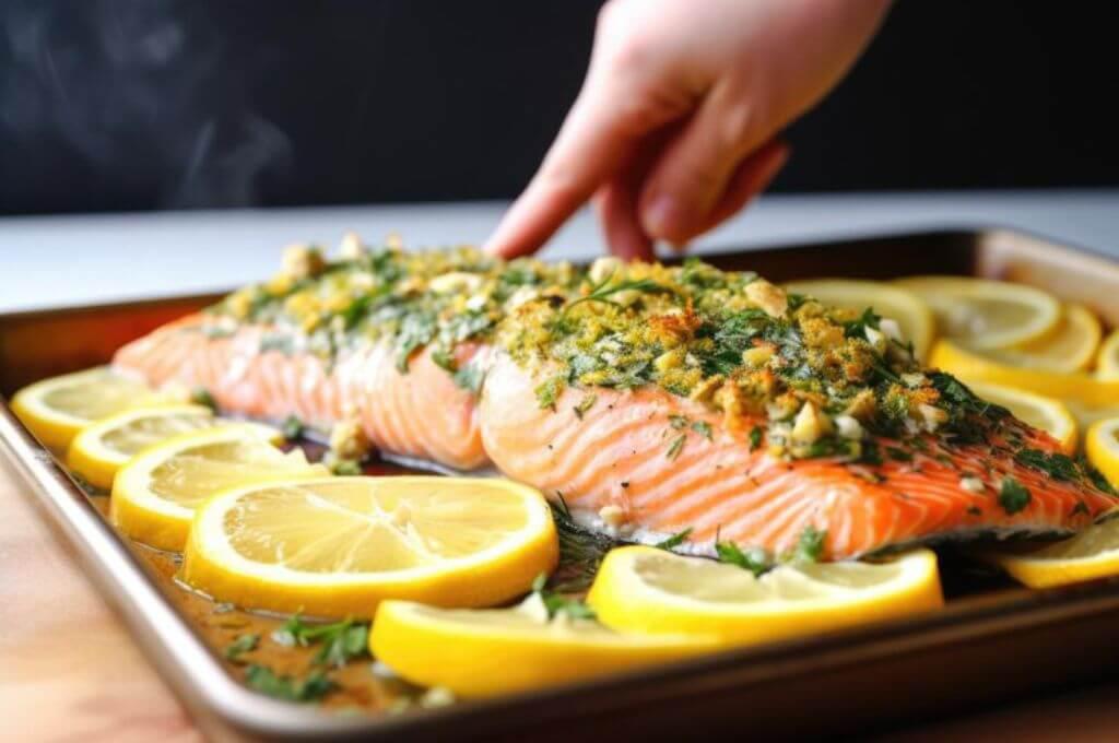 Salmón al horno con limón