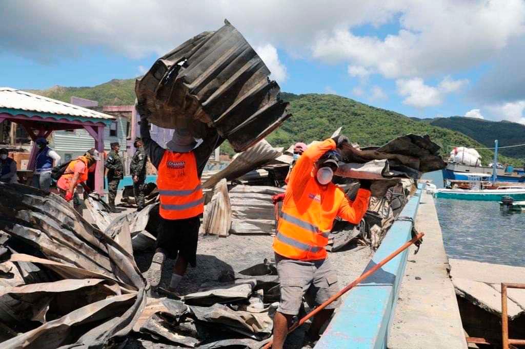 los escombros de las 226 casas